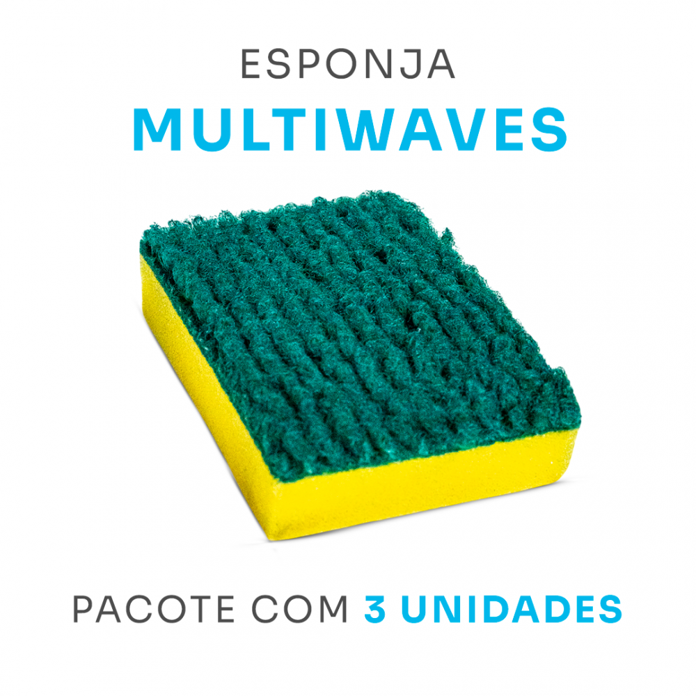 Esponja de Limpeza Máximo! Multiwaves 11cm X 7,5cm - 3 Unidades