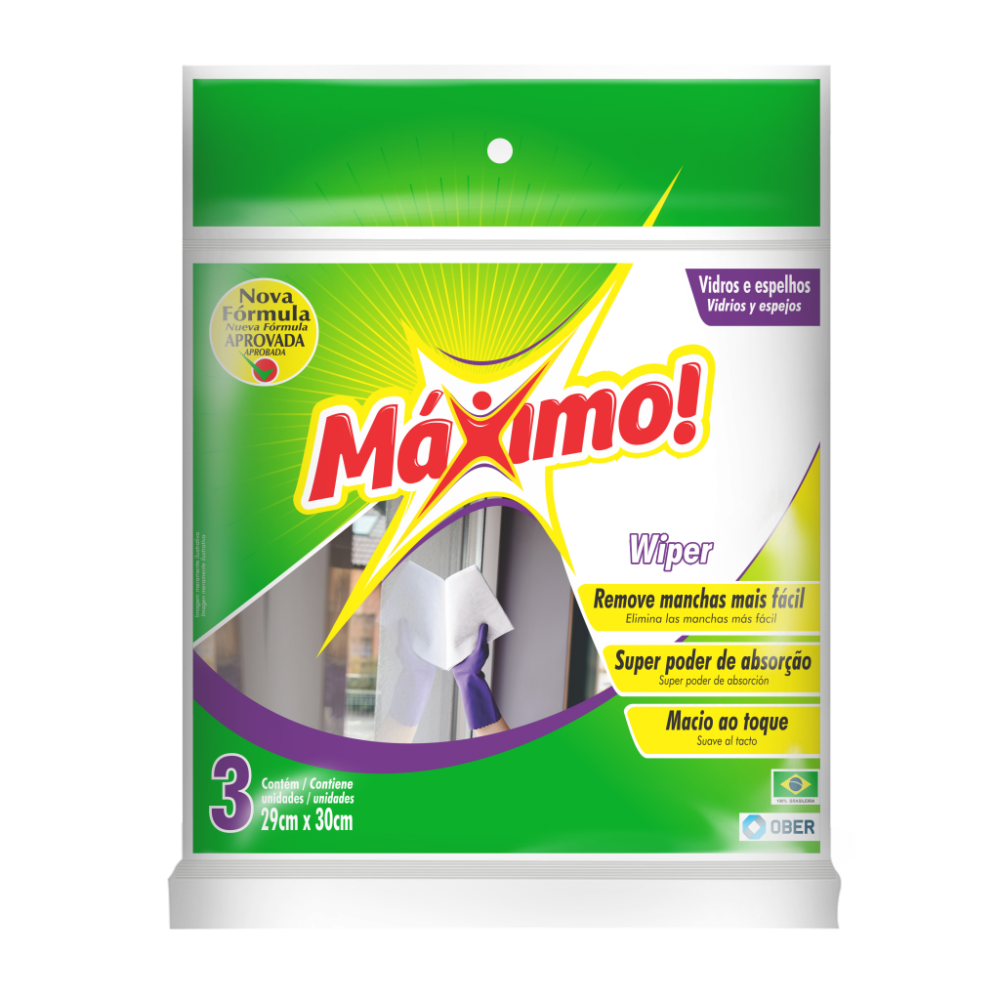 Wiper Clean Vidros e Espelhos Máximo! 29cm X 30cm - 03 Folhas - Branco
