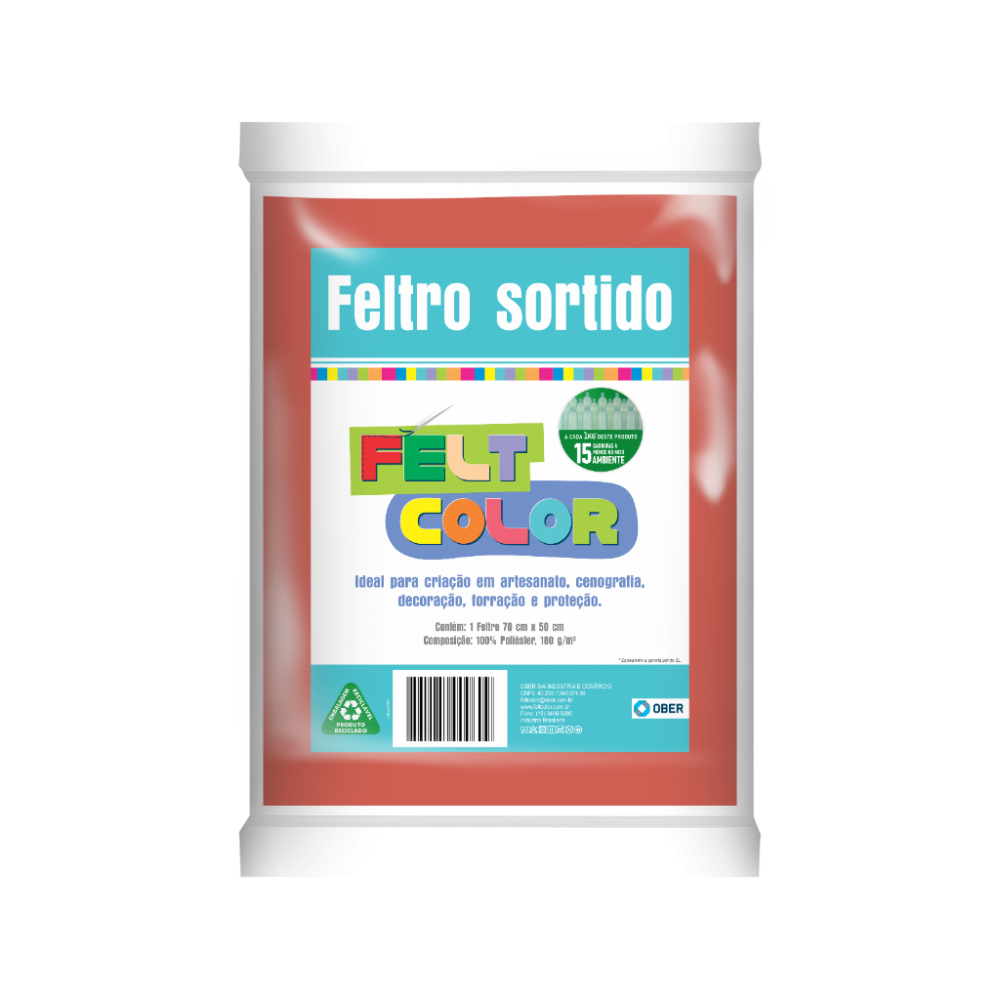 Feltro Feltcolor Liso Telha - 70cm x 50cm