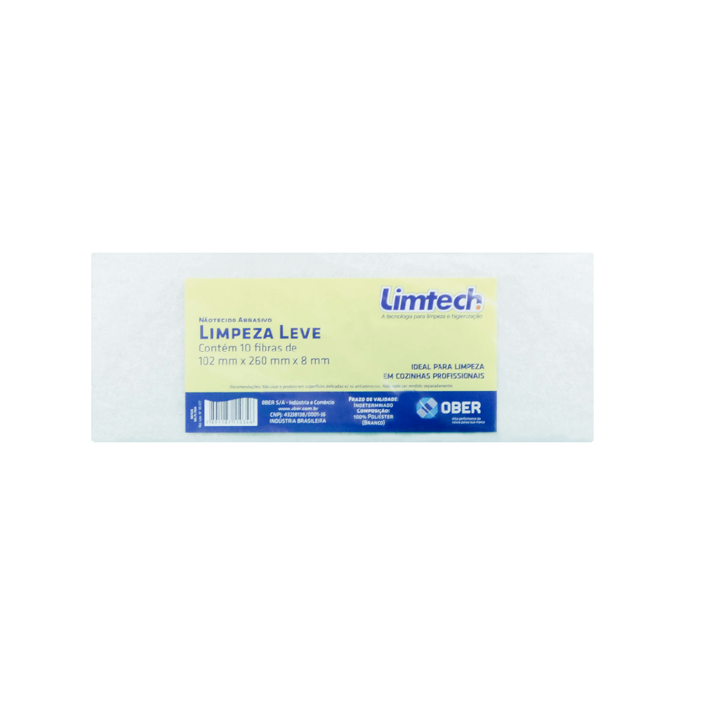 Fibra de Limpeza Leve Limtech - 10 Unidades - 470g/m² - Branco