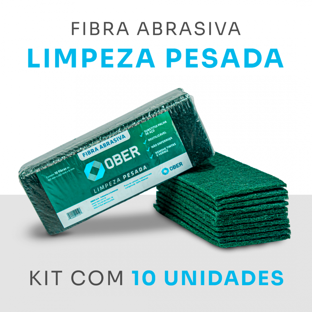 Fibra de Limpeza Pesada Limtech - 10 Unidades - 504g/m² - Verde