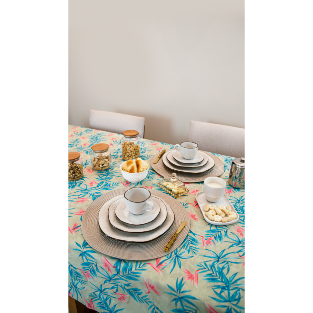 Toalha de Mesa Retangular 6 Lugares 1,50m x 2,10m - Linha Limpa Bem Cor:Guy Acácia;Tamanho:6 Lugare