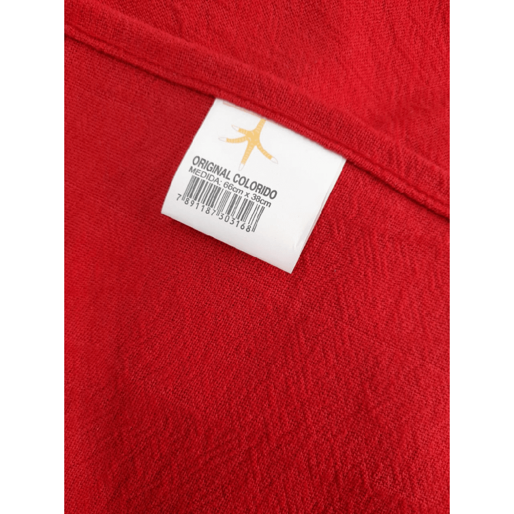 Pano de Prato Vermelho Pé De Galinha - 66cm X 38cm