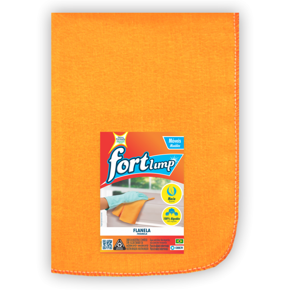 Kit 6 Flanela Fortlimp Limpeza De Móveis 38cm x 56cm