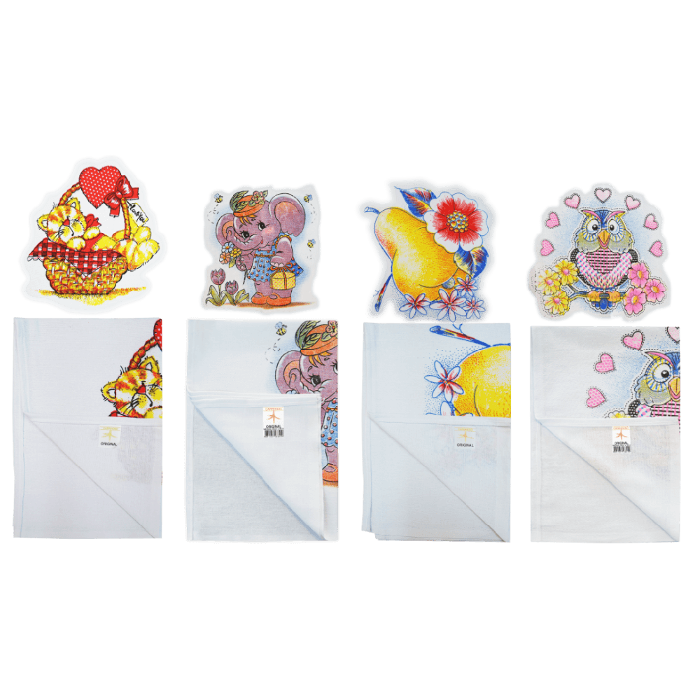 Kit 5 Pano De Prato Pé De Galinha Estampado - 68cm X 41cm
