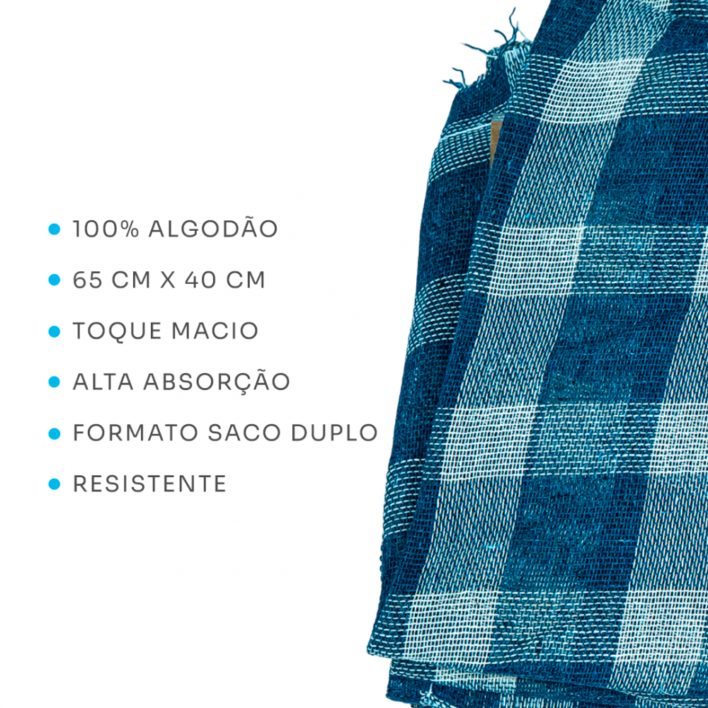 Kit 10 Pano De Chão Xadrez - 65cm X 40cm