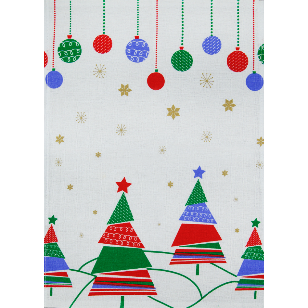 Kit 5 Pano de Prato Reno Metalizado Natal - 59cm X 40cm