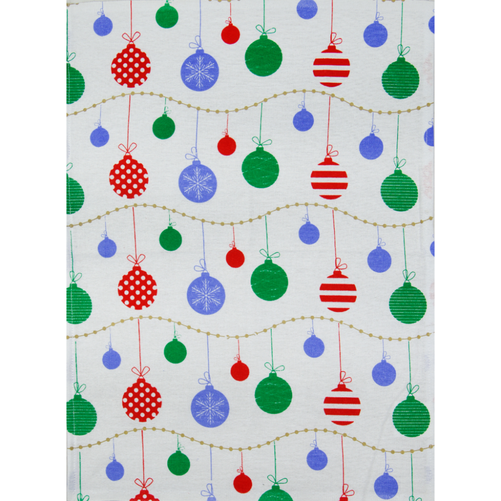 Kit 5 Pano de Prato Reno Metalizado Natal - 59cm X 40cm