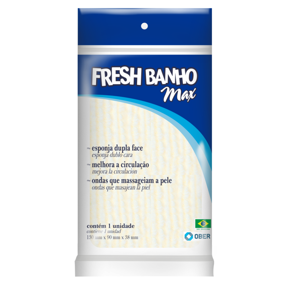 Esponja De Banho Fresh Banho Max - 13 cm X 9 cm